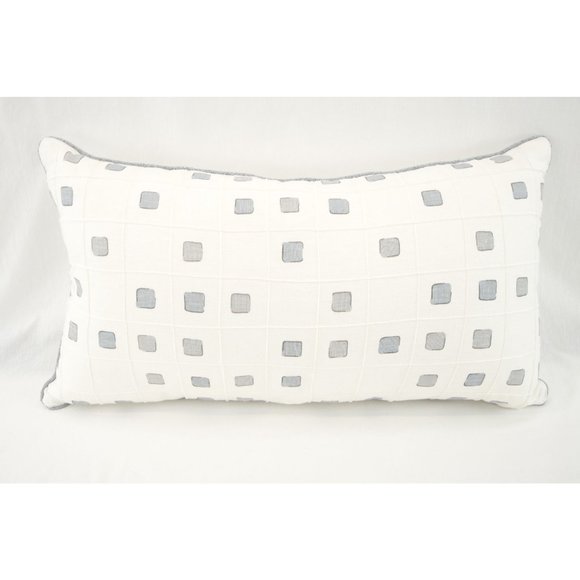 EUC Checkered Persea Eastern Accents Niche Pillow | Throw, White - Picture 1 of 7